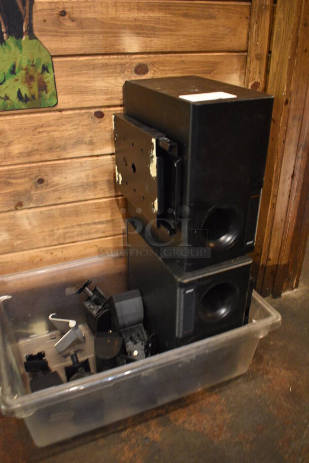 2 Bose Black Subwoofer Speakers. 7.5x13x14. 2 Times Your Bid! - Image 1 of 4