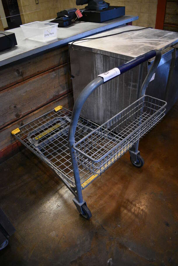 Gray Metal Cart on Commercial Casters. 26x44x40