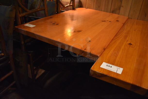 Wooden Tabletop on Black Metal Table Base. 48x30x30 - Image 2 of 3