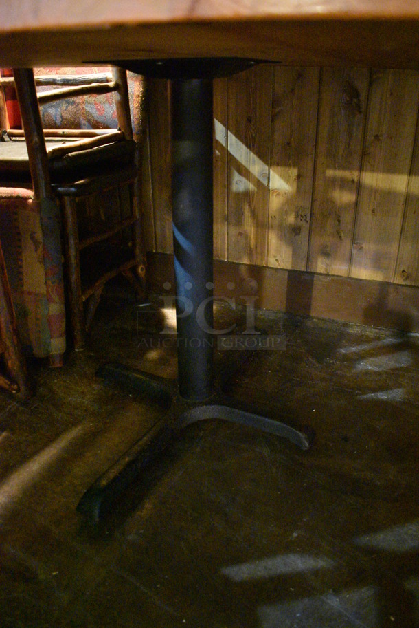 Wooden Tabletop on Black Metal Table Base. 48x30x30 - Image 3 of 3