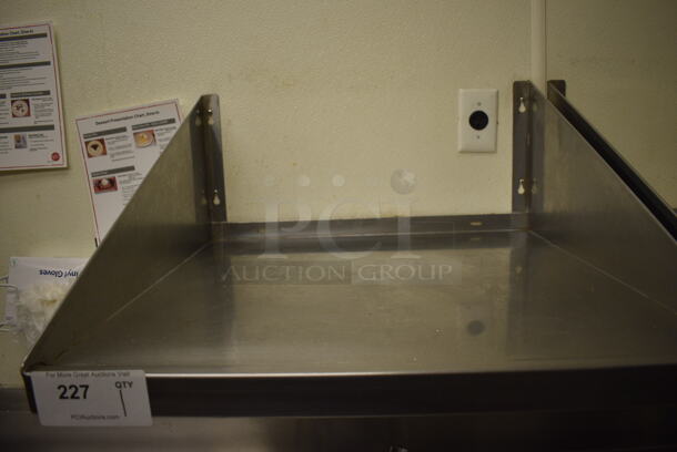 Stainless Steel Wall Mount Shelf. BUYER MUST REMOVE. 24x24x12 - Image 3 of 3