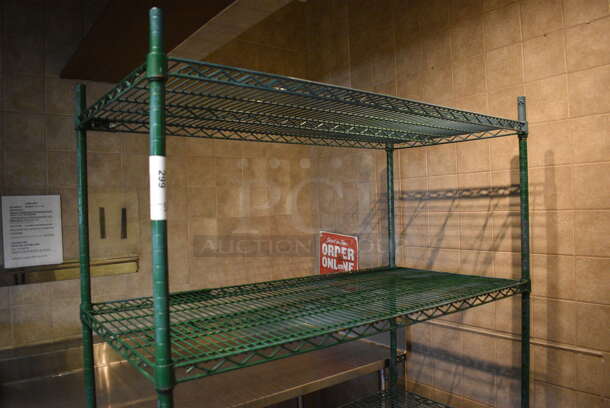 Green Finish 4 Tier Metro Style Shelving Unit. BUYER MUST DISMANTLE. PCI CANNOT DISMANTLE FOR SHIPPING. PLEASE CONSIDER FREIGHT CHARGES. 48x24x75 - Image 2 of 3