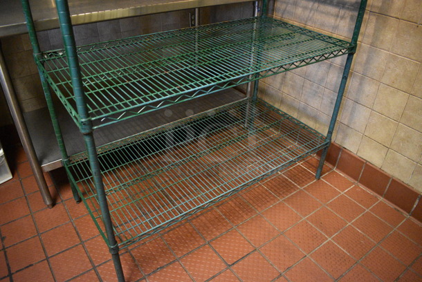 Green Finish 4 Tier Metro Style Shelving Unit. BUYER MUST DISMANTLE. PCI CANNOT DISMANTLE FOR SHIPPING. PLEASE CONSIDER FREIGHT CHARGES. 48x24x75 - Image 3 of 3
