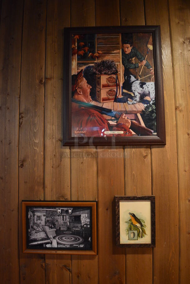 ALL ONE MONEY! Lot of Various Wall Decorations Including Cabins Sign, Various Duck / Bird Pictures, Rush View Cottage Sign, 2 Birdhouses, Camp Fire Coffee Sign! BUYER MUST REMOVE - Image 3 of 7