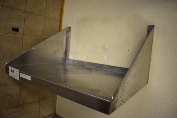 Stainless Steel Wall Mount Shelf. BUYER MUST REMOVE. 24x24x12 - Image 2 of 3