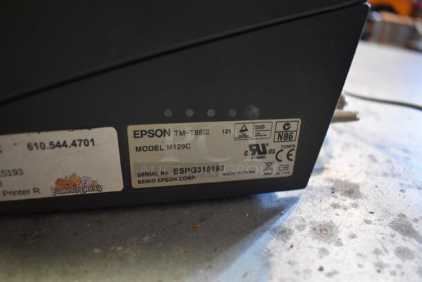 ALL ONE MONEY! Lot of 15" POS System Monitor, Epson Model M129C Receipt Printer, Micros Cash Drawer and Corded Telephone!  - Image 4 of 4