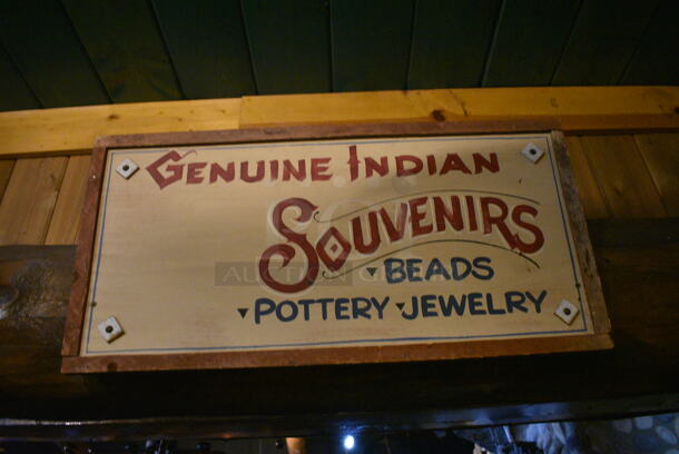 ALL ONE MONEY! Lot of Various Wall Decorations Including 9 Native American Decorations; Cabins Sign, Canoe Decor, Genuine Indian Souvenirs Sign, and Various Pictures! BUYER MUST REMOVE - Image 2 of 6