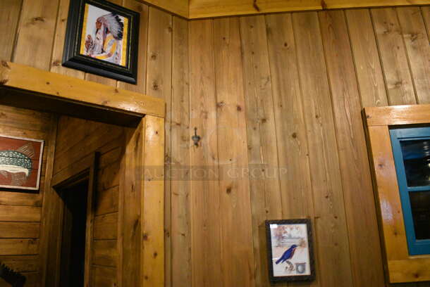 ALL ONE MONEY! Lot of Various Wall Decorations Including 6 Various Signs; Native American Picture, Bird Picture, Mountain Picture, Deer Picture, Dining Room Picture and Vacations For All Sign! BUYER MUST REMOVE - Image 2 of 4