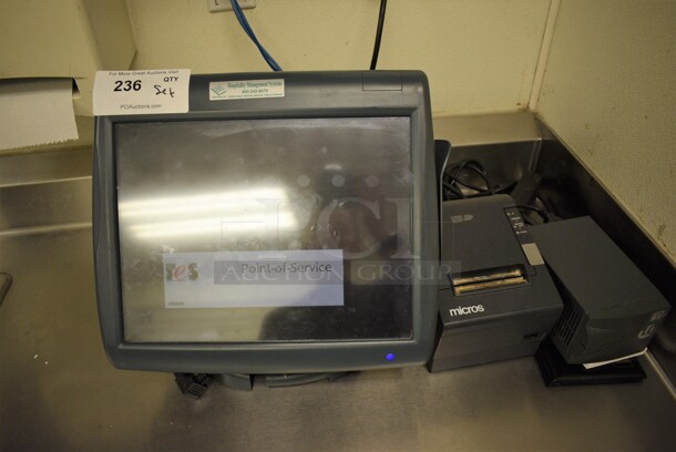 ALL ONE MONEY! Lot of 15" POS System Monitor, Epson Model M129H Receipt Printer and ONEAC Model ABC100-11 Power Conditioner! - Image 1 of 6