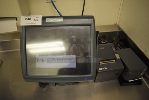 ALL ONE MONEY! Lot of 15" POS System Monitor, Epson Model M129H Receipt Printer and ONEAC Model ABC100-11 Power Conditioner!