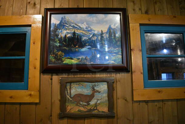 ALL ONE MONEY! Lot of Various Wall Decorations Including 6 Various Signs; Native American Picture, Bird Picture, Mountain Picture, Deer Picture, Dining Room Picture and Vacations For All Sign! BUYER MUST REMOVE - Image 3 of 4