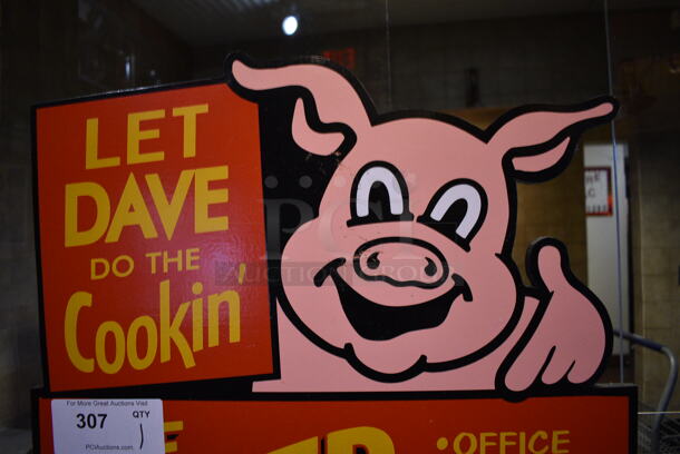 Black Metal Sign for Dave's Catering. 21x16x64 - Image 2 of 3