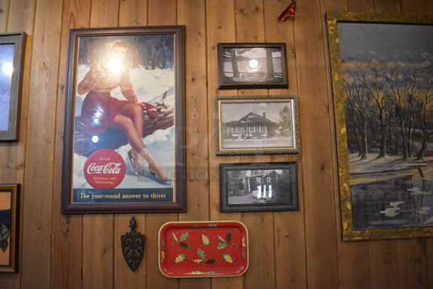 ALL ONE MONEY! Lot of Various Wall Decorations Including Various Pictures, Coca Cola Advertisement, Scenery and Hunters! BUYER MUST REMOVE - Image 4 of 7