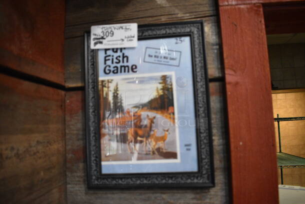 ALL ONE MONEY! Lot of Wall Decor; Signs: Far Fish Game, Notice 100.00 Fine, Food Ta-Go, Chessboard, Nichol Kola and Bucket! BUYER MUST REMOVE - Image 2 of 4