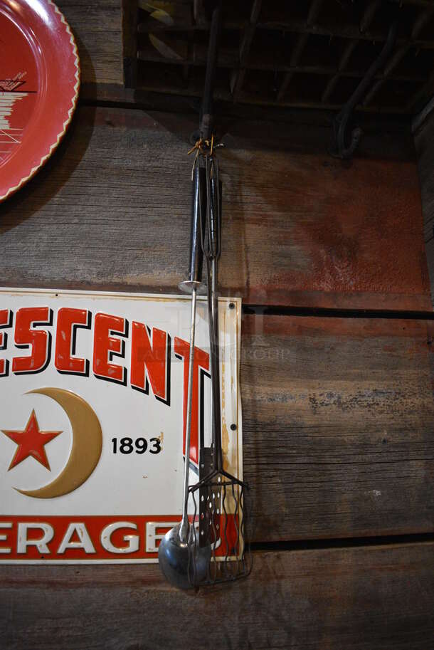 ALL ONE MONEY! Lot of Wall Decor; Shelf of Thermoses, Canada Dry Sign, Camping Passes Sign; Crescent Beverage Sign, Framed Pictures and Metal Grill! BUYER MUST REMOVE - Image 7 of 8