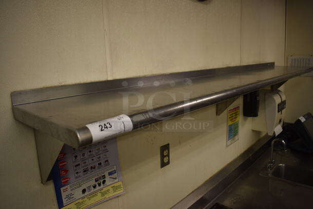 Stainless Steel Wall Mount Shelf. BUYER MUST REMOVE. 96x15x12 - Image 1 of 3