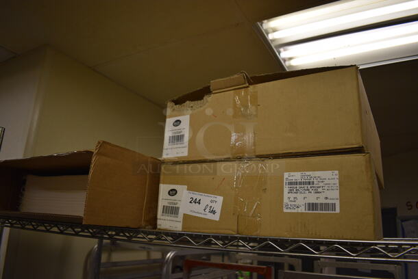 ALL ONE MONEY! Lot of 3 Boxes Including 1 Box of Fryer Filters and 2 Tablecraft Salt and Pepper Shakers! - Image 1 of 3