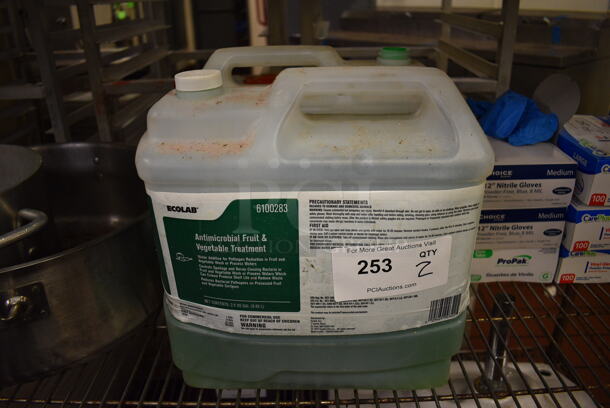2 Ecolab Antimicrobial Fruit and Vegetable Treatment Jugs. 12x5x13. 2 Times Your Bid!
