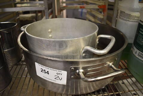 2 Metal Stock Pots. 20x16.5x6, 14x9.5x7.5. 2 Times Your Bid!