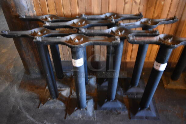 4 Black Metal Straight Leg Table Bases. 20x10x28. 4 Times Your Bid!