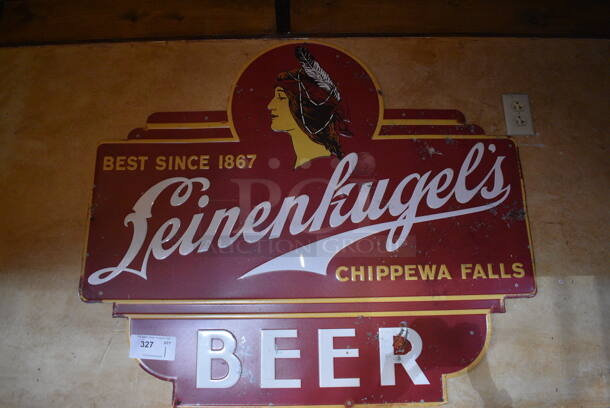 Leinenkugel's Chippewa Falls Beer Sign. BUYER MUST REMOVE. 41x36