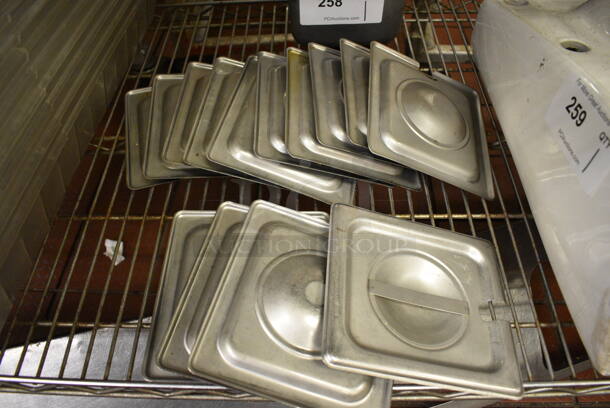 14 Stainless Steel 1/6 Size Drop In Bin Lids. 14 Times Your Bid!