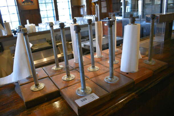 14 Wooden and Metal Paper Towel Holders. 7x7x15. 14 Times Your Bid! - Image 2 of 3