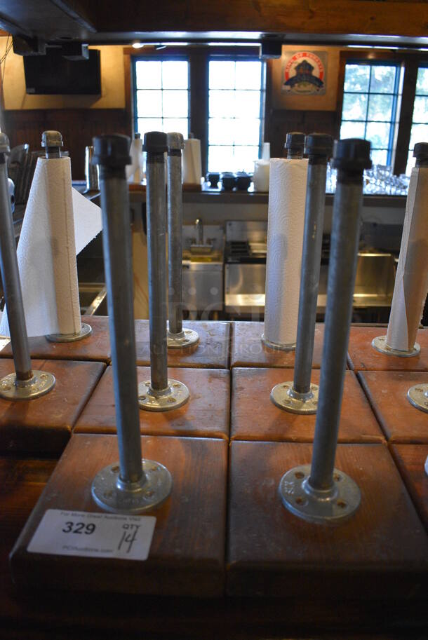 14 Wooden and Metal Paper Towel Holders. 7x7x15. 14 Times Your Bid! - Image 3 of 3
