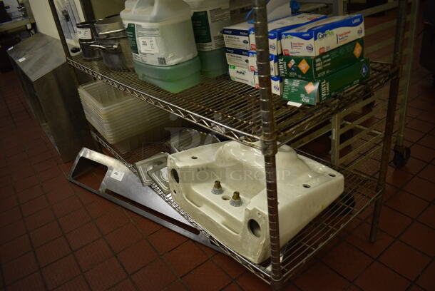 Chrome Finish 4 Tier Metro Style Shelving Unit. BUYER MUST DISMANTLE. PCI CANNOT DISMANTLE FOR SHIPPING. PLEASE CONSIDER FREIGHT CHARGES. 60x24x86 - Image 2 of 3
