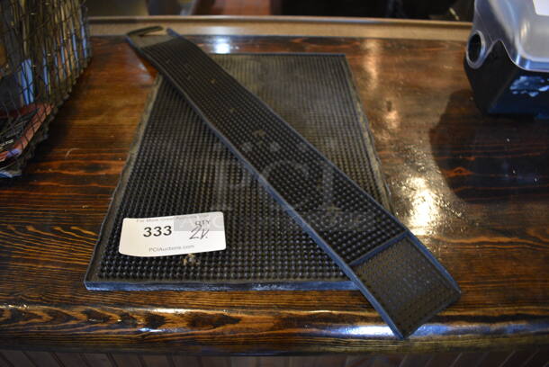 2 Black Bar Mats. 27.5x3.5x0.5, 18x12x0.5. 2 Times Your Bid!