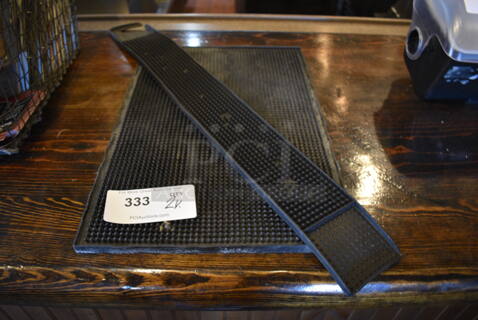 2 Black Bar Mats. 27.5x3.5x0.5, 18x12x0.5. 2 Times Your Bid!