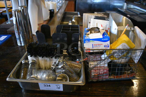 ALL ONE MONEY! Lot of Various Items Including Metal Wire Basket and Glass Cleaner!