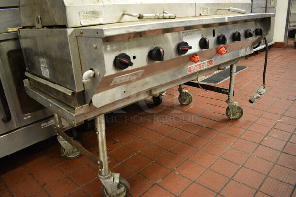 SWEET! MagiCater Stainless Steel Commercial Floor Style Propane Gas Powered Charbroiler Smoker on Commercial Casters. 68x34x52. Unit Was Working When Restaurant Closed! - Image 3 of 11