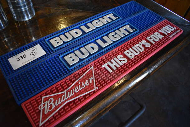 3 Bar Mats; 2 Blue Bud Light and 1 Red Budweiser. 24x3.5x0.5. 3 Times Your Bid! - Image 2 of 4