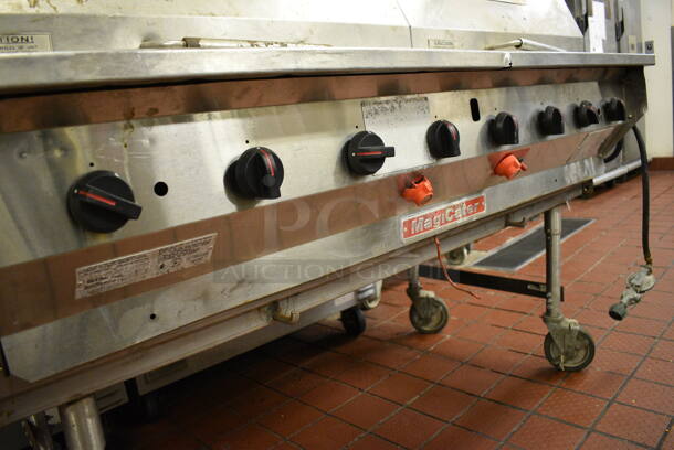SWEET! MagiCater Stainless Steel Commercial Floor Style Propane Gas Powered Charbroiler Smoker on Commercial Casters. 68x34x52. Unit Was Working When Restaurant Closed! - Image 4 of 11