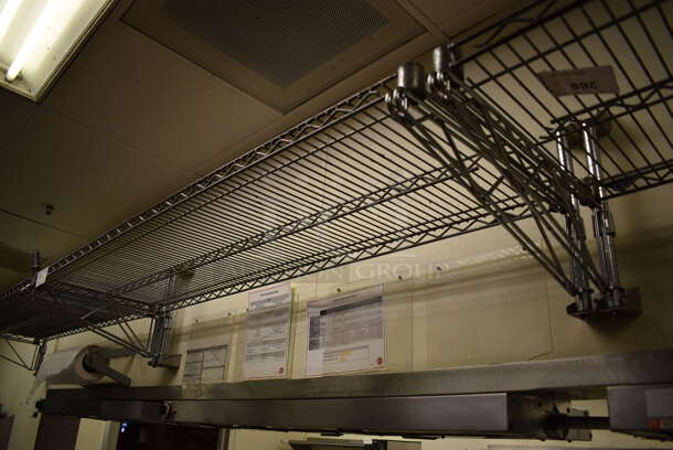 Chrome Finish Metro Style Wall Mount Shelf. BUYER MUST REMOVE. 60x18x16 - Image 2 of 2