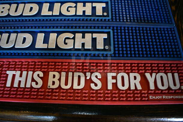 3 Bar Mats; 2 Blue Bud Light and 1 Red Budweiser. 24x3.5x0.5. 3 Times Your Bid! - Image 4 of 4