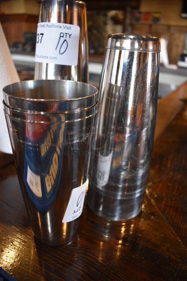 10 Metal Mixing Glasses. 3.5x3.5x7. 10 Times Your Bid! - Image 2 of 2