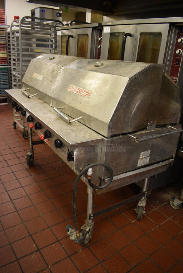SWEET! MagiCater Stainless Steel Commercial Floor Style Propane Gas Powered Charbroiler Smoker on Commercial Casters. 68x34x52. Unit Was Working When Restaurant Closed! - Image 9 of 11