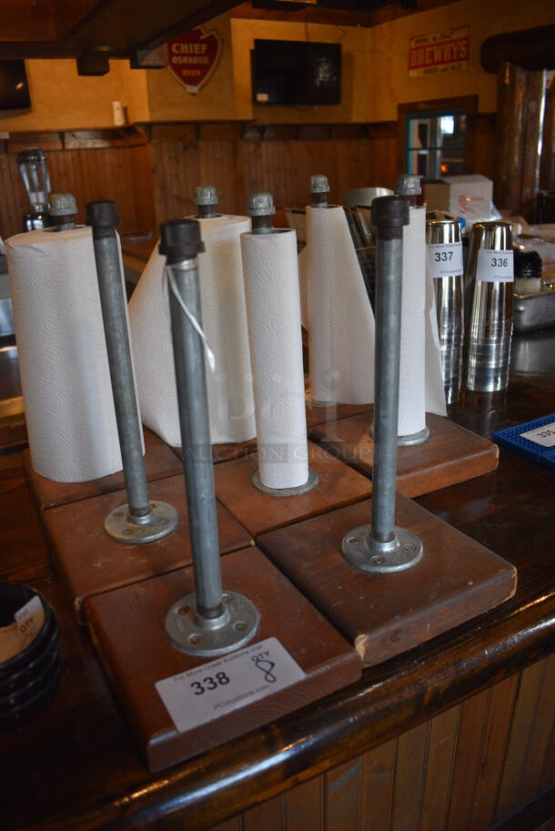 8 Wooden and Metal Countertop Paper Towel Holders. 7x7x14. 8 Times Your Bid! - Image 2 of 3