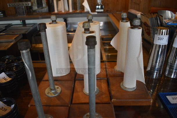 8 Wooden and Metal Countertop Paper Towel Holders. 7x7x14. 8 Times Your Bid! - Image 3 of 3