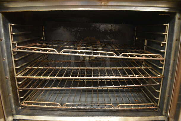 2 FANTASTIC! Southbend Stainless Steel Commercial Gas Powered Full Size Convection Oven w/ View Through Doors, Metal Oven Racks and Thermostatic Controls on Commercial Casters. BUYER MUST REMOVE. 38x33x65. 2 Times Your Bid! Unit Was Working When Restaurant Closed! - Image 5 of 9