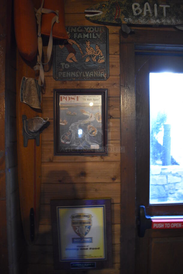 ALL ONE MONEY! Lot of Various Wall Decorations Including Fish, Fish Signs, Life Vest, Various Signage! BUYER MUST REMOVE - Image 3 of 6