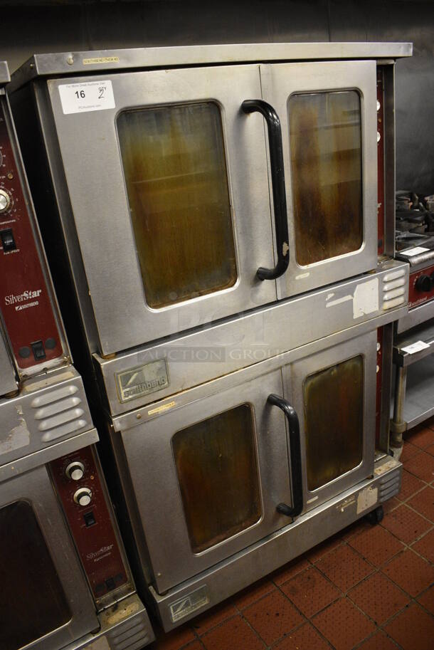2 FANTASTIC! Southbend Stainless Steel Commercial Gas Powered Full Size Convection Oven w/ View Through Doors, Metal Oven Racks and Thermostatic Controls on Commercial Casters. BUYER MUST REMOVE. 38x33x65. 2 Times Your Bid! Unit Was Working When Restaurant Closed! - Image 2 of 9