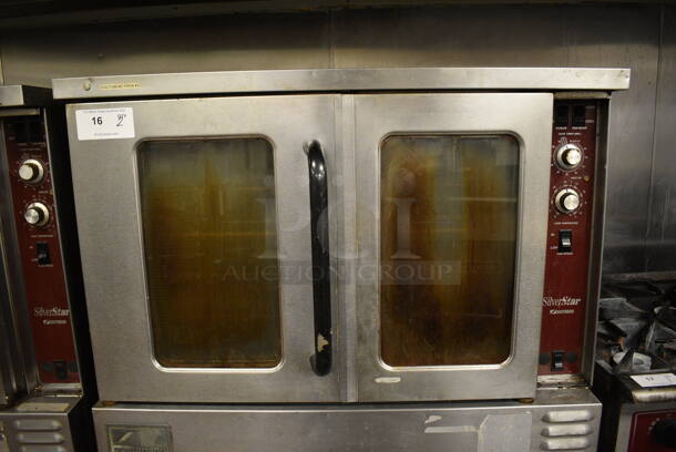 2 FANTASTIC! Southbend Stainless Steel Commercial Gas Powered Full Size Convection Oven w/ View Through Doors, Metal Oven Racks and Thermostatic Controls on Commercial Casters. BUYER MUST REMOVE. 38x33x65. 2 Times Your Bid! Unit Was Working When Restaurant Closed! - Image 3 of 9