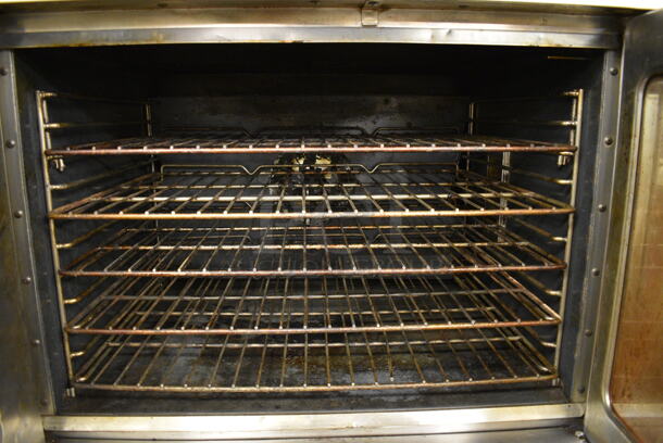 2 FANTASTIC! Southbend Stainless Steel Commercial Gas Powered Full Size Convection Oven w/ View Through Doors, Metal Oven Racks and Thermostatic Controls on Commercial Casters. BUYER MUST REMOVE. 38x33x65. 2 Times Your Bid! Unit Was Working When Restaurant Closed! - Image 5 of 9