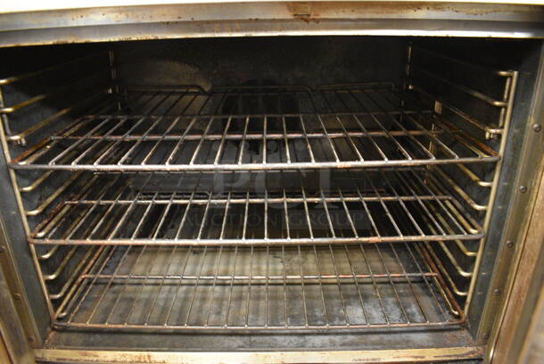 2 FANTASTIC! Southbend Stainless Steel Commercial Gas Powered Full Size Convection Oven w/ View Through Doors, Metal Oven Racks and Thermostatic Controls on Commercial Casters. BUYER MUST REMOVE. 38x33x65. 2 Times Your Bid! Unit Was Working When Restaurant Closed! - Image 6 of 9