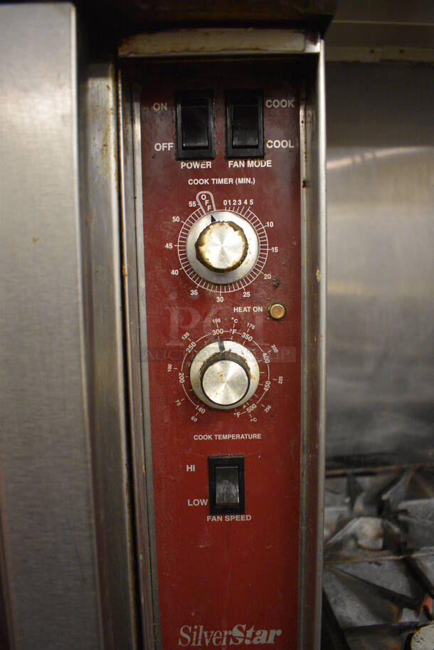 2 FANTASTIC! Southbend Stainless Steel Commercial Gas Powered Full Size Convection Oven w/ View Through Doors, Metal Oven Racks and Thermostatic Controls on Commercial Casters. BUYER MUST REMOVE. 38x33x65. 2 Times Your Bid! Unit Was Working When Restaurant Closed! - Image 7 of 9