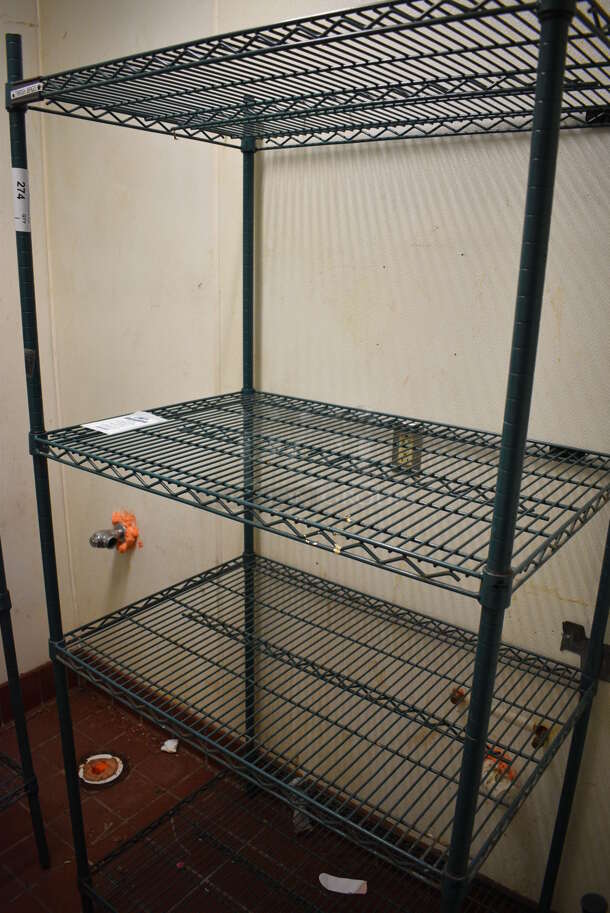 Green Finish 4 Tier Metro Style Shelving Unit. BUYER MUST DISMANTLE. PCI CANNOT DISMANTLE FOR SHIPPING. PLEASE CONSIDER FREIGHT CHARGES. 36x24x75 - Image 2 of 4