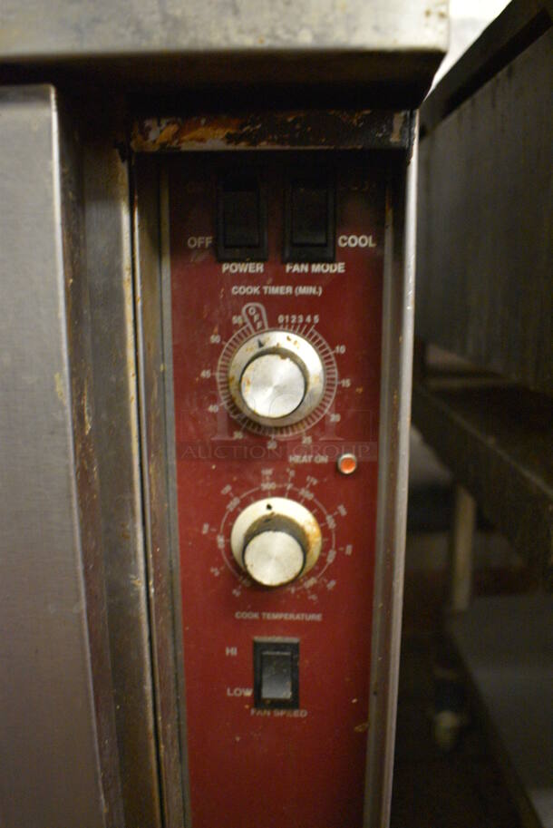 2 FANTASTIC! Southbend Stainless Steel Commercial Gas Powered Full Size Convection Oven w/ View Through Doors, Metal Oven Racks and Thermostatic Controls on Commercial Casters. BUYER MUST REMOVE. 38x33x65. 2 Times Your Bid! Unit Was Working When Restaurant Closed! - Image 8 of 9